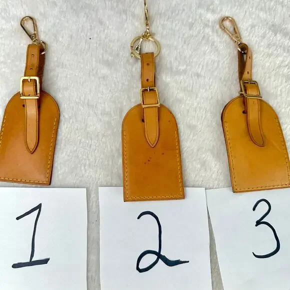 Louis Vuitton Leather name tag bag charms PICK ONE NICE! Great gift!